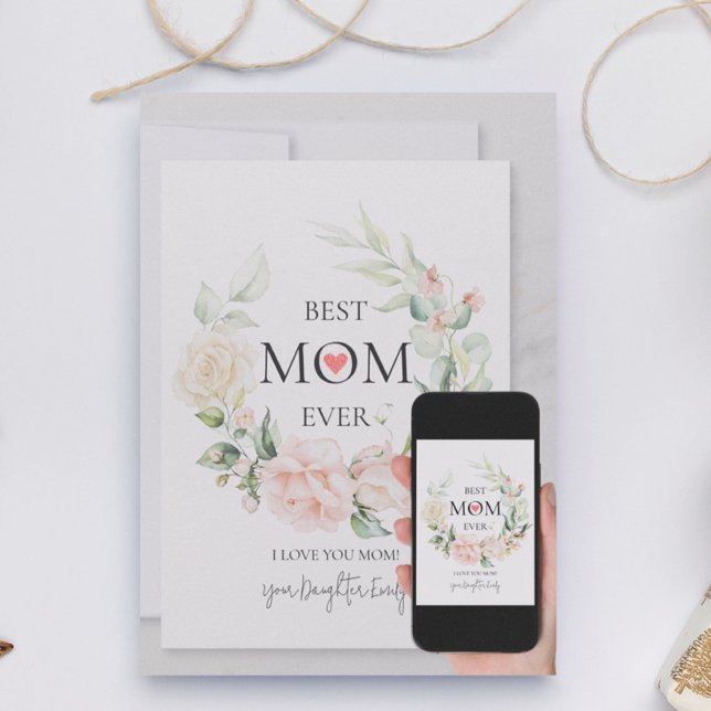 Tarjeta Festiva Mejor Hermosa Hermosidad Floral de Mamá 2 (Subido por el creador)