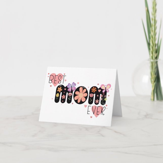 Tarjeta Festiva Mejor Mamá del Mundo (Anverso)