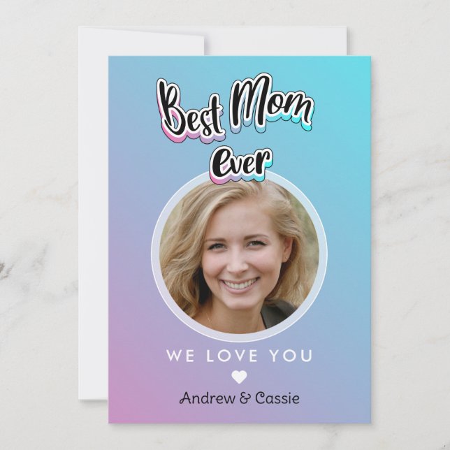 Tarjeta Festiva Mejor mamá del mundo (Anverso)