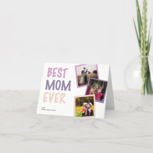 Tarjeta Festiva Mejor Mamá del Mundo Collage de Fotos Personalizad