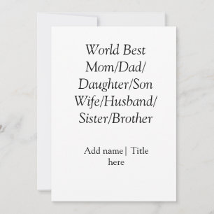 Tarjeta Festiva Mejor mamá del mundo esposo esposa papá hija hijo