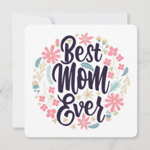 Tarjeta Festiva Mejor Mamá del Mundo Floral