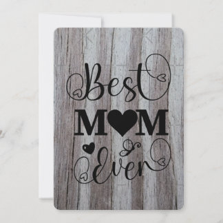 Tarjeta Festiva Mejor Mamá del Mundo Granero de Madera Gris 2025