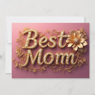 Tarjeta Festiva Mejor Mamá Letras Doradas