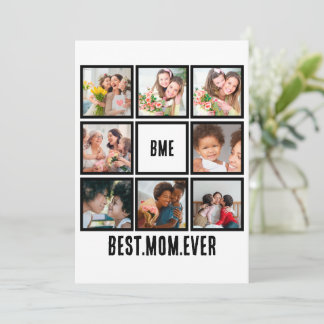 Tarjeta Festiva Mejor Mamá Moderna Personalizada De 8 Collages de 