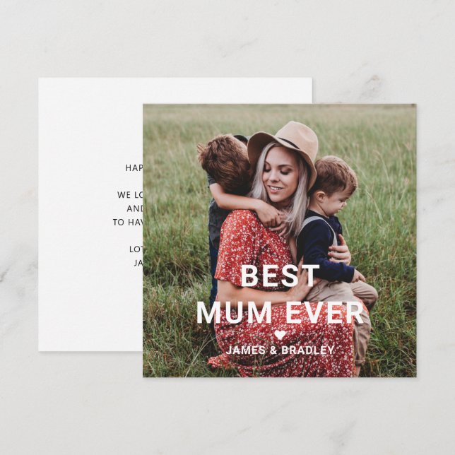 Tarjeta Festiva Mejor MAMÁ para el Día de la Madre (Anverso / Reverso)