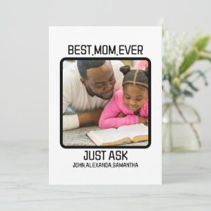 Tarjeta Festiva Mejor Mamá Personalizada Pregúntale el Nombre a lo