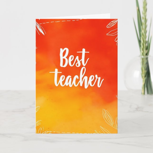 Tarjeta Festiva Mejor Naranja docente (Anverso)