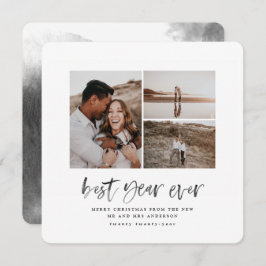 Tarjeta Festiva Mejor Navidades de collage de fotos de color acuát