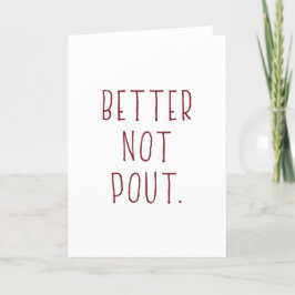 Tarjeta Festiva Mejor No Pout
