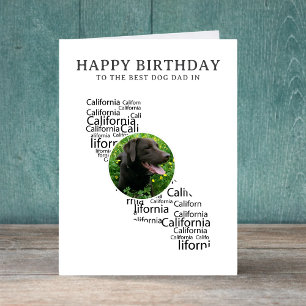 Tarjeta Festiva Mejor papá de perro en California Foto Cumpleaños
