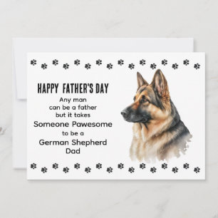Tarjeta Festiva Mejor Papá de Perro Pastor Alemán Día del Padre Pe