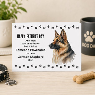 Tarjeta Festiva Mejor Papá de Perro Pastor Alemán Día del Padre Pe