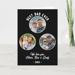 Tarjeta Festiva Mejor Papá del Mundo 3 Fotos Día del Padre