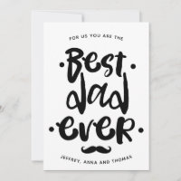 Mejor Papá del Mundo Bigote Escritura Negra Día de