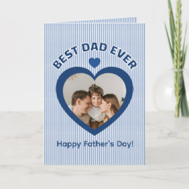 Tarjeta Festiva Mejor Papá del Mundo Corazón Foto Minimalista