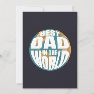 Tarjeta Festiva Mejor Papá del Mundo Día del Padre Sencillo Vintag