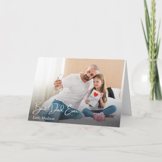 Tarjeta Festiva Mejor Papá del Mundo Foto Personalizada Simple (Anverso)