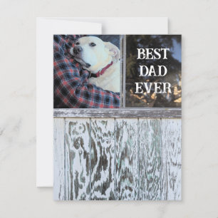Tarjeta Festiva Mejor Papá del Mundo Madera Rústica Deteriorada Ag