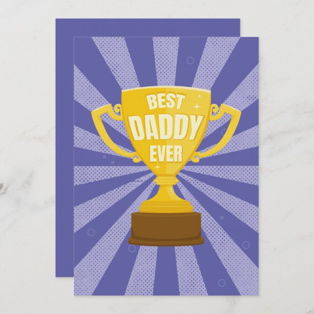 Tarjeta Festiva Mejor Papá del Mundo Trofeo Retro Copa Día del Pad (Anverso / Reverso)