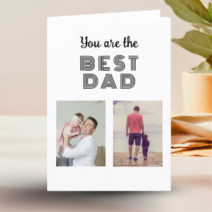Tarjeta Festiva Mejor Papá Día del Padre 2 Colaje de Fotos