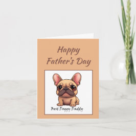 Tarjeta Festiva Mejor Papá Perrito Bulldog Francés Día del Padre