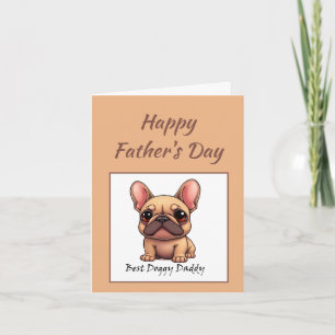 Tarjeta Festiva Mejor Papá Perrito Bulldog Francés Día del Padre