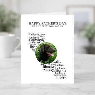 Tarjeta Festiva Mejor papá perro en California Foto del Día del Pa