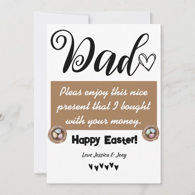 Tarjeta Festiva mejor papá personalizado gracioso, feliz familia d (Anverso)