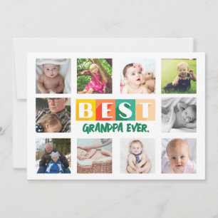 Tarjeta Festiva MEJOR Personalizado DE Collage de fotos GRANDPA Pe