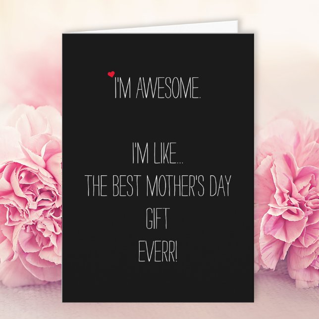 Tarjeta Festiva Mejor regalo de Día de la Madre para mamá Chiste H (Funny Best Mothers Day Gift Ever Mom Humor Joke Holiday Card)