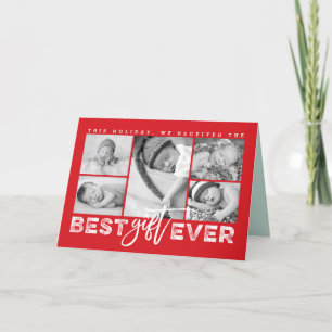 Tarjeta Festiva Mejor Regalo de Tipografía Grunge Recién nacido 5 