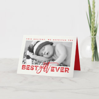 Tarjeta Festiva Mejor Regalo de Tipografía Grunge Recién nacido Fo