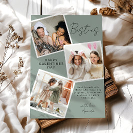 Tarjeta Festiva Mejores Amigas Colaje de Fotos | Día de Galentines