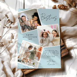 Tarjeta Festiva Mejores Amigas Colaje de Fotos | Día de Galentines