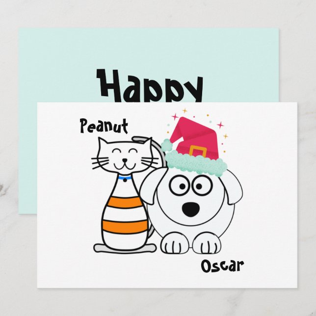 Tarjeta Festiva Mejores Buddies Modernos Y Cuidados Para Navidades (Anverso / Reverso)