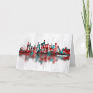 Tarjeta Festiva Melbourne Australia Skyline
