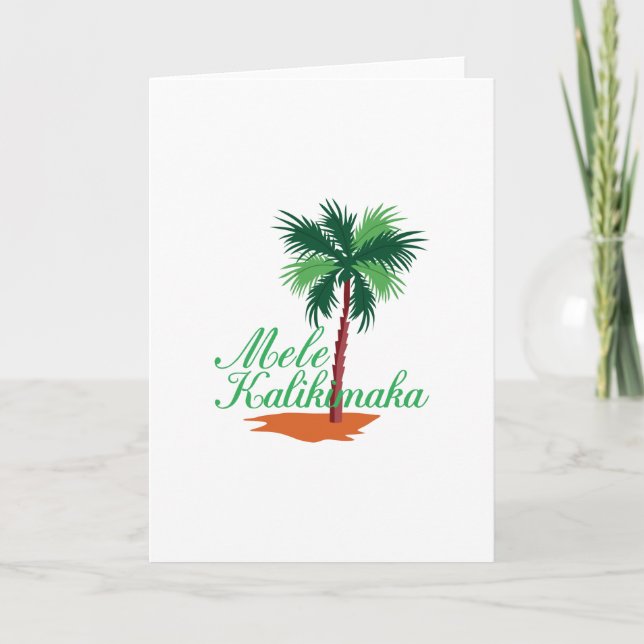 Tarjeta Festiva Mele Kalikimaka (Anverso)