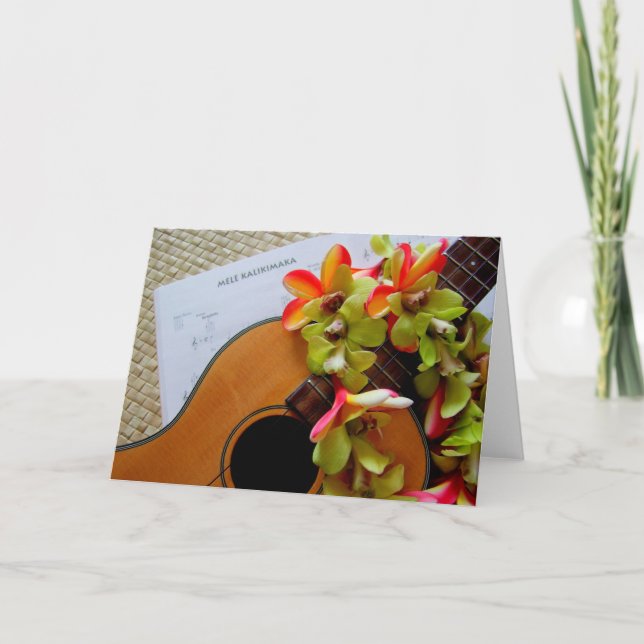 Tarjeta Festiva Mele Kalikimaka (Anverso)