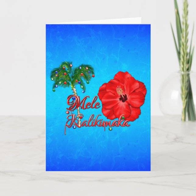 Tarjeta Festiva Mele Kalikimaka (Anverso)