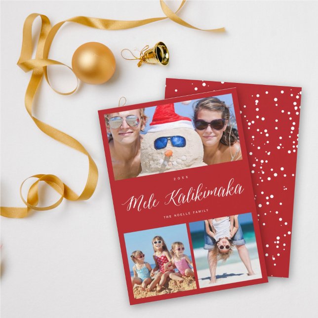 Tarjeta Festiva Mele Kalikimaka 3 Collages de fotos Navidades simp (Subido por el creador)