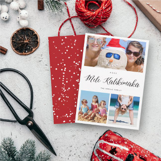 Tarjeta Festiva Mele Kalikimaka 3 Collages de fotos Navidades simp