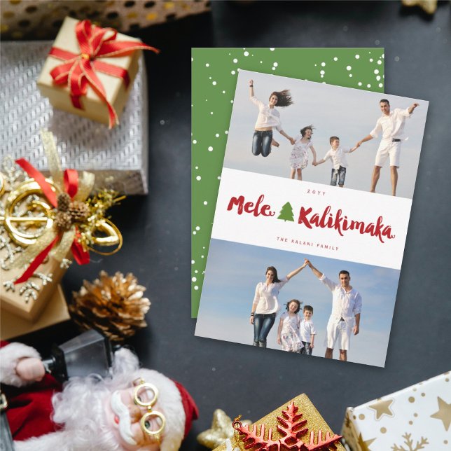 Tarjeta Festiva Mele Kalikimaka Brush 2 Navidades de Collage de fo (Subido por el creador)