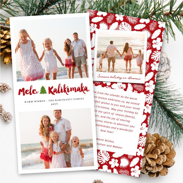 Tarjeta Festiva Mele Kalikimaka Brush 2 Navidades de Collage de fo (Subido por el creador)