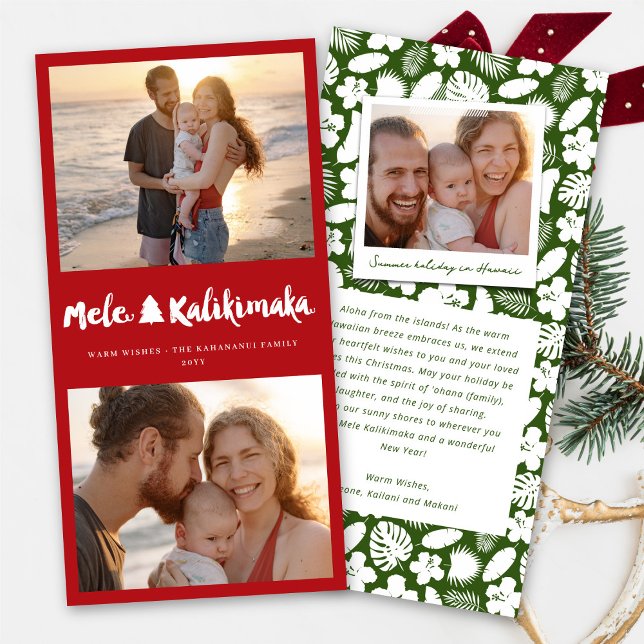 Tarjeta Festiva Mele Kalikimaka Brush 2 Photo Collage Christmas (Subido por el creador)