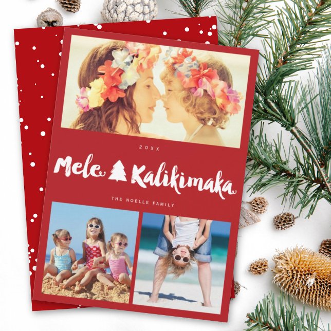 Tarjeta Festiva Mele Kalikimaka Brush 3 Navidades de Collage de fo (Subido por el creador)