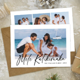 Tarjeta Festiva Mele Kalikimaka Collage de Fotos Modernas Hawaiano