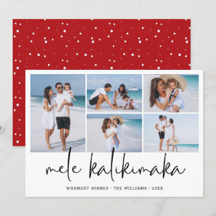 Tarjeta Festiva Mele Kalikimaka Collage de Fotos Moderno Hawaiano
