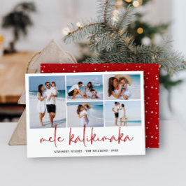 Tarjeta Festiva Mele Kalikimaka Collage de Fotos Moderno Hawaiano