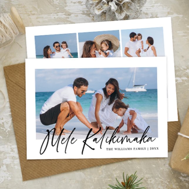 Tarjeta Festiva Mele Kalikimaka Collage De Fotos Moderno Hawaiano (Subido por el creador)